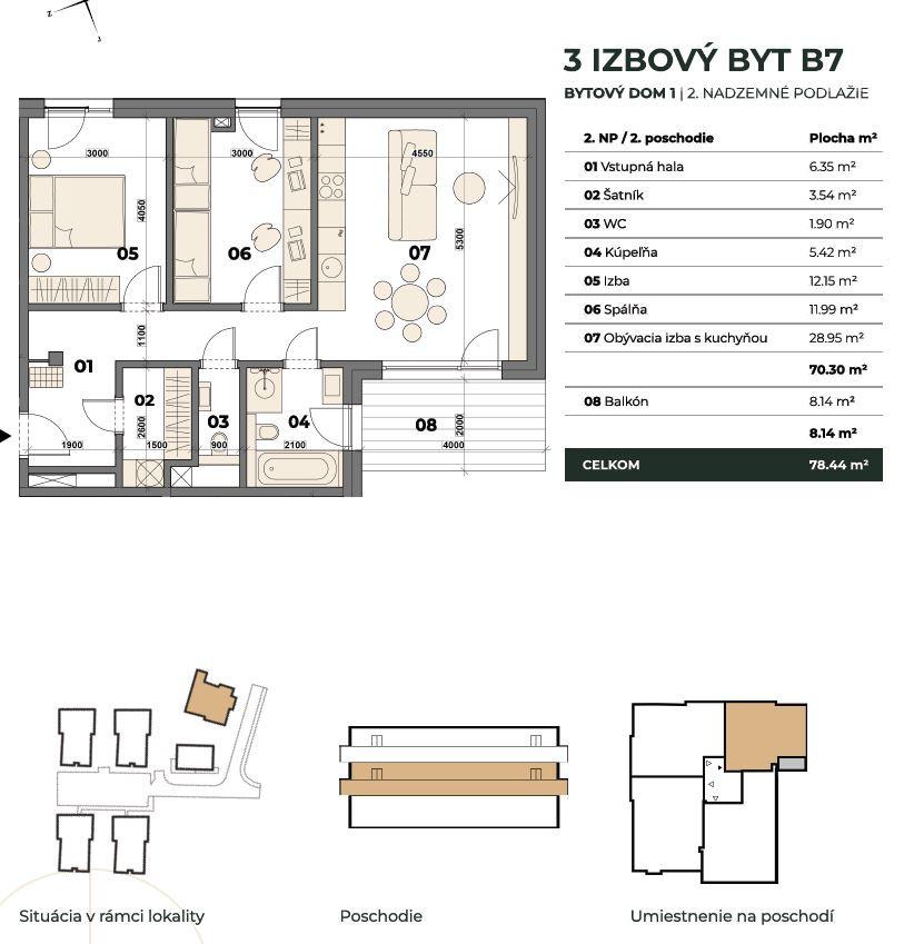 Predaj 3 izb byt NOVOSTAVBA - BA – Karlova Ves