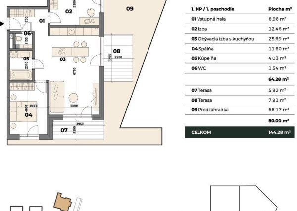 Predaj 3 izb byt so záhradou a terasou BA – Karlova Ves - NOVOSTAVBA